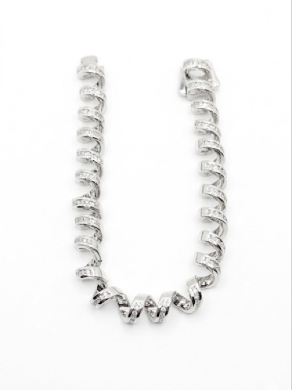 Diamond-Crusted Telephone Cord Bracelet - Picture 5 of 5